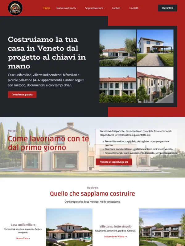 Realizzazione sito multipagina per un'impresa edile, Veneto