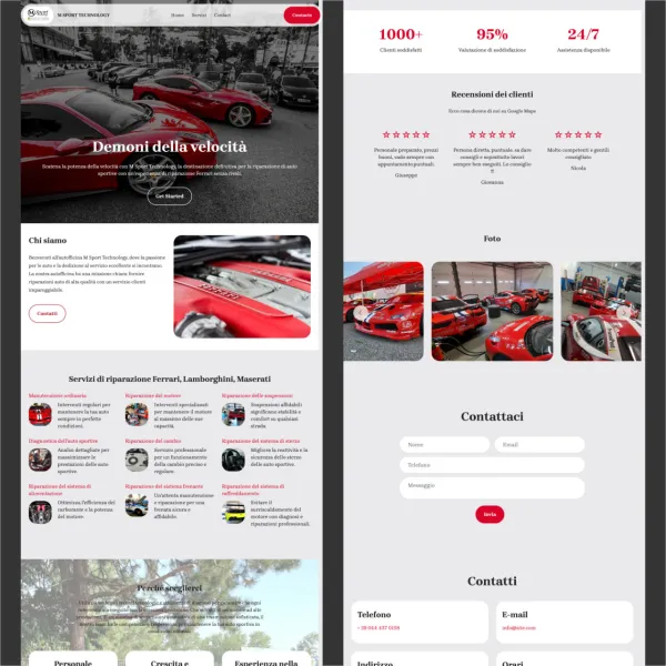 Officina meccanica &ndash; Vicenza. Realizziamo siti web per officine e carrozzerie a Vicenza e in tutta la provincia: schede servizio dettagliate, integrazione Google Business Profile, prenotazione via WhatsApp. PageSpeed mobile: 96