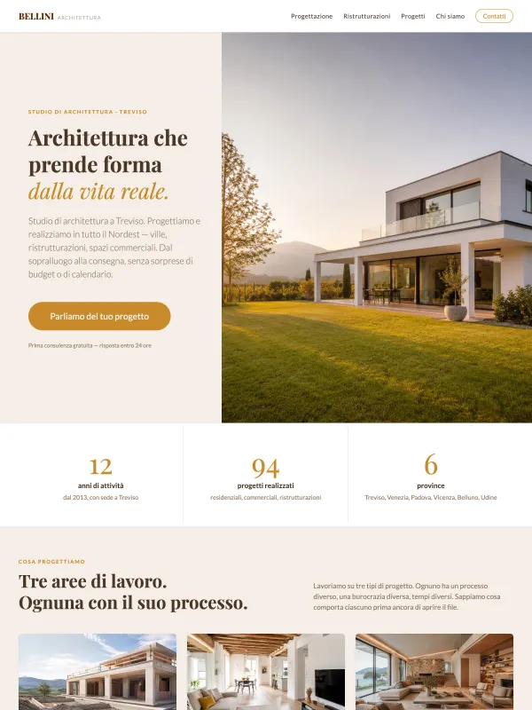 Case study sito web per studio di architettura Treviso