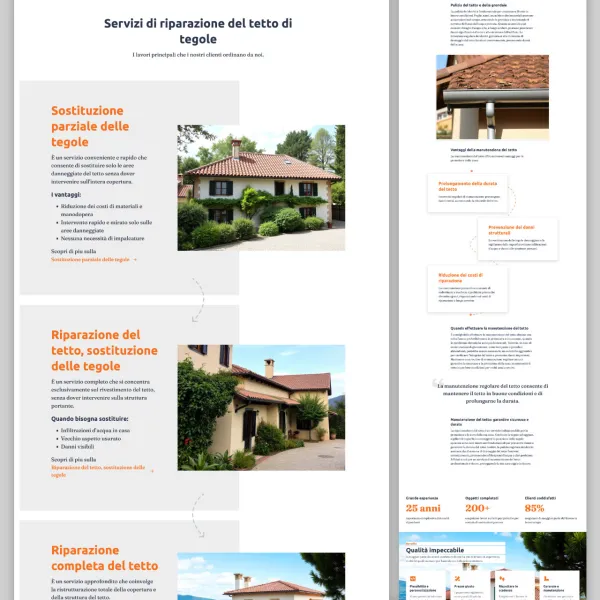 Realizzazione sito aziendale per un'azienda di ristrutturazioni tetti, Veneto e FVG