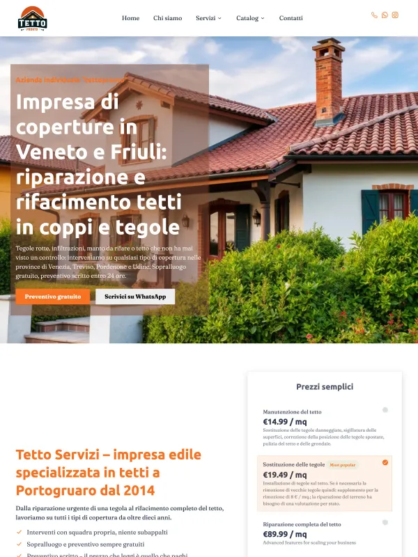Case sito aziendale per impresa di coperture a Portogruaro