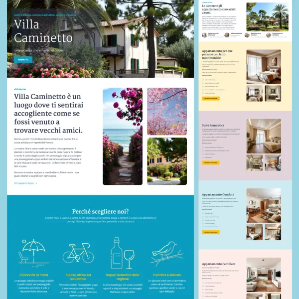 Noleggio sito web per un hotel