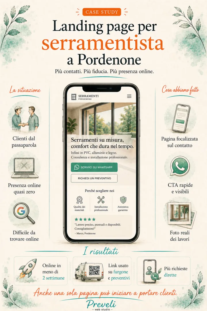 Un esempio concreto: realizzazione landing page per serramentista a Pordenone