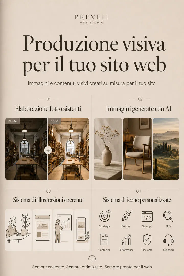 Cos'&egrave; la produzione visiva per il sito &ndash; e perch&eacute; lo stock non ha mai convinto nessuno