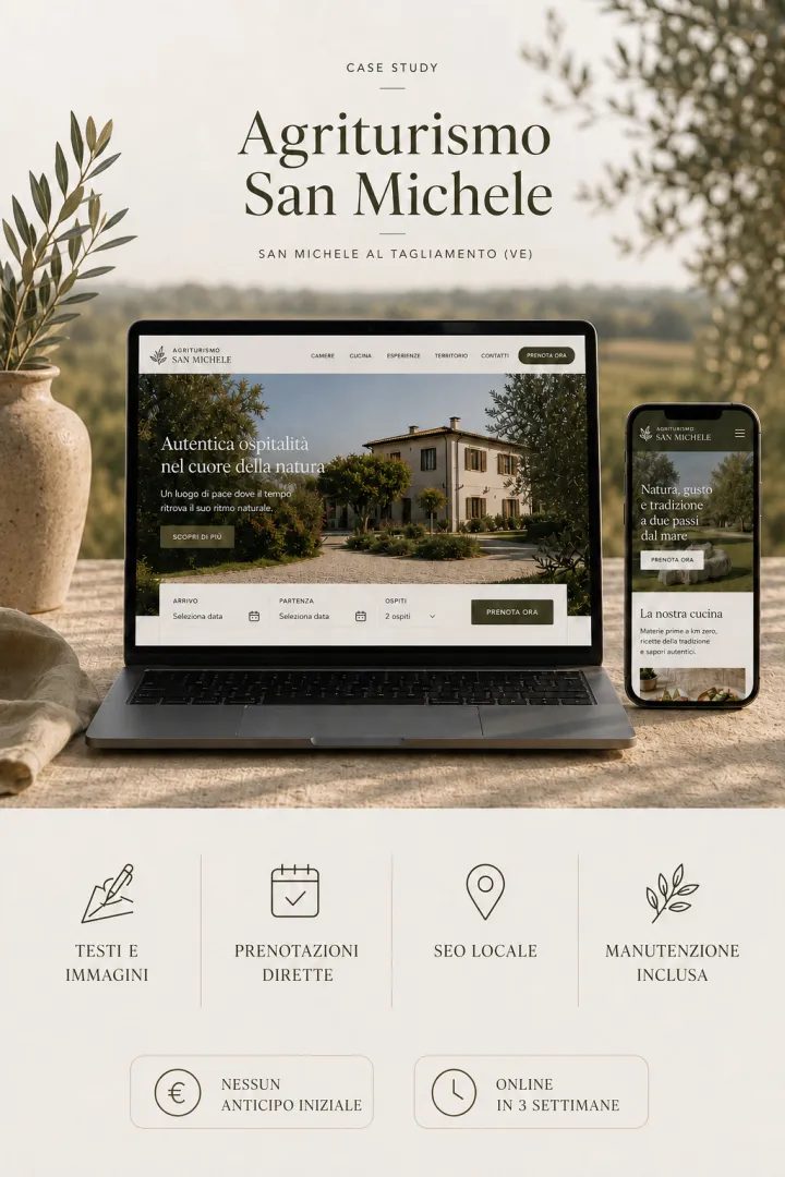 Un esempio concreto: noleggio sito per un agriturismo in provincia di Venezia